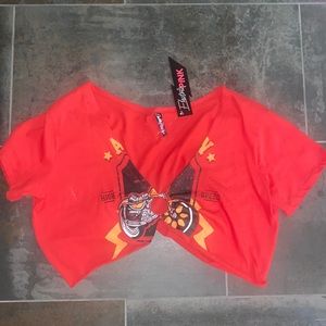 red cropped T-shirt, Size S, Brand electric pink, perfect condition